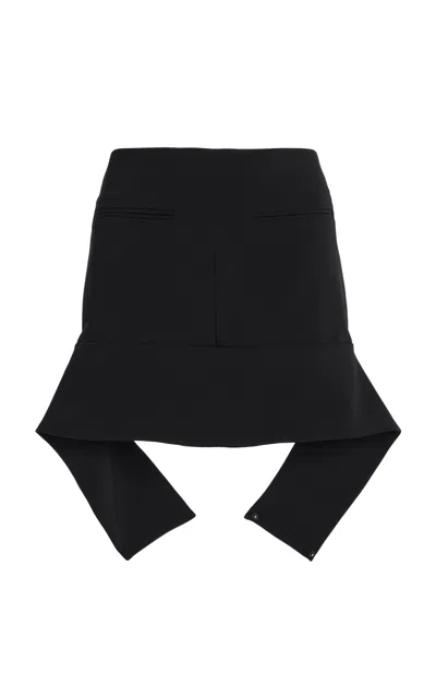 COURRÈGES REVERSED BELT CREPE MINI SKIRT