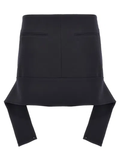 Courrèges 'reversed Belt Mini' Skirt In Blue