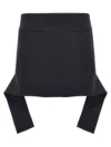 Courrèges Reversed Belt Satin Mini Skirt In Blue