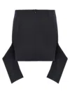 Courrèges Reversed Belt Mini Skirt In Blue