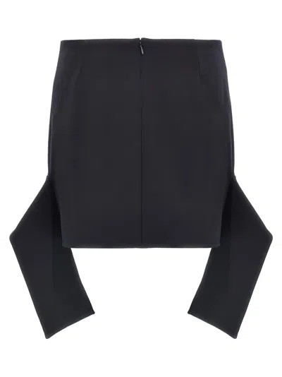 Courrèges Reversed Belt Mini Skirt In Blue