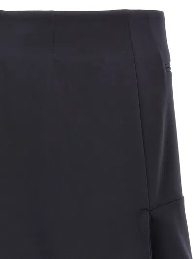 Courrèges 'reversed Belt Mini' Skirt In Blue