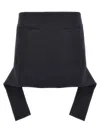 Courrèges Reversed Belt Satin Mini Skirt In Blue