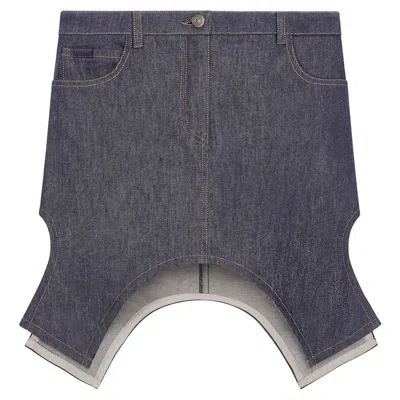 Courrèges Reversed Denim Mini Skirt In Black