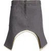 Courrèges Reversed Denim Mini Skirt Hem Asymmetric In Dark Heather Grey