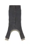 Courrèges Gray Reversed Denim Midi Skirt