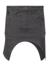 Courrèges Reversed Arch Denim Mini Skirt In Blue