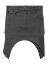Courrèges Reversed Arch Denim Mini Skirt In Grey