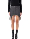 Courrèges Reversed Denim Mini Skirt Hem Asymmetric