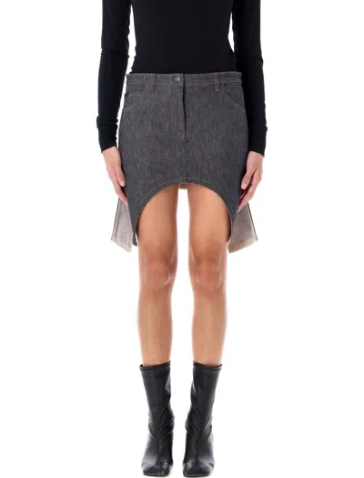COURRÈGES COURREGÈS REVERSED MINI DENIM SKIRT