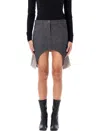 Courrèges Reversed Denim Mini Skirt Hem Asymmetric