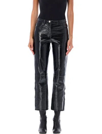 Courrèges Flipped Vinyl Trousers Back Pockets In Black