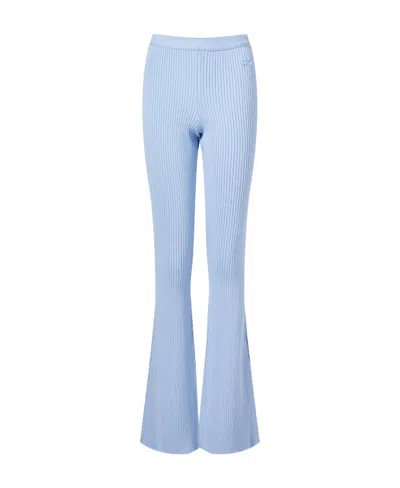 Courrèges Rib Casual Pants In Blue