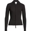 Courrèges Rib Double Zip Cardigan In Black