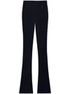Courrèges Logo-embroidered Ribbed Bootcut Trousers In Blue