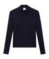 Courrèges Navy Reedition Rib Knit Mock Neck Sweater In Blue