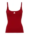 Courrèges Ribbed-knit Ribbed Tank-top In Red