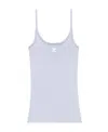 Courrèges Blue Rib Knit Camisole In White