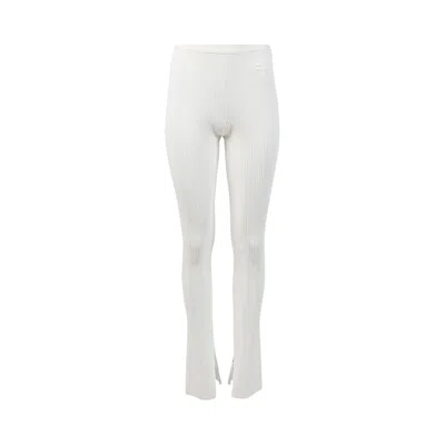 Pre-owned Courrèges Rib Knit Trouser 'white' | Women's Size 2