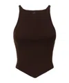 Courrèges Rib Knitted Vest In Brown