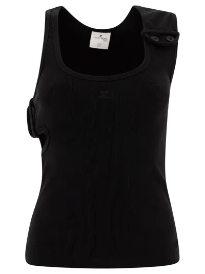 COURRÈGES COURRÈGES RIBBED BLACK TOP