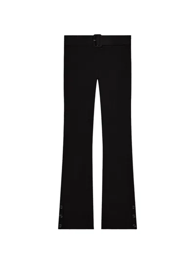 Courrèges Ribbed Button Capri Pants In Black