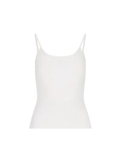 Courrèges Ribbed Camisole Tank Top In White