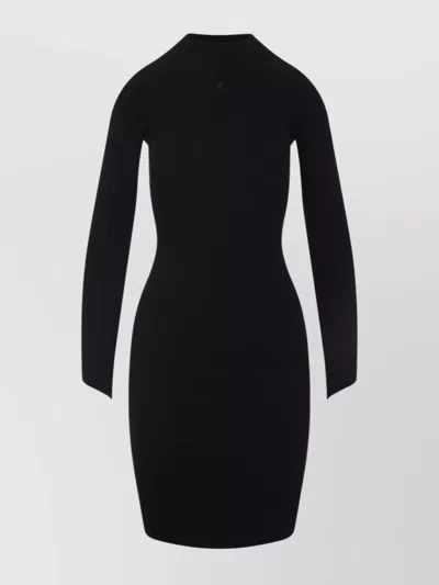 COURRÈGES RIBBED CIRCLE MINI DRESS