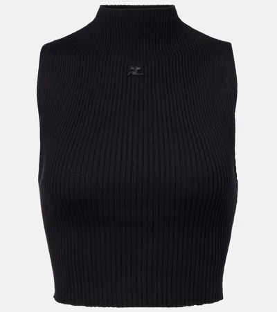 COURRÈGES COURRÈGES RIBBED COTTON AND WOOL TANK TOP