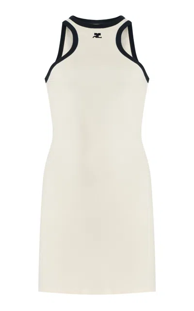 COURRÈGES RIBBED-COTTON MINI TANK DRESS
