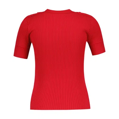 Courrèges Courreges Ribbed Cotton Polo In Red