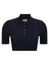 Courrèges Courreges Ribbed Polo Shirt In Blue