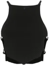Courrèges Courreges Women Pointy Ribbed Knit Tank Top In 黑色