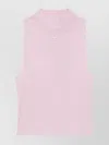 Courrèges Ribbed Crop Top Mock Neck