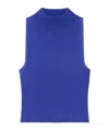 Courrèges Ribbed Cropped Top In Sapphire
