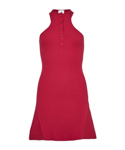 Courrèges Ribbed Dress In Red