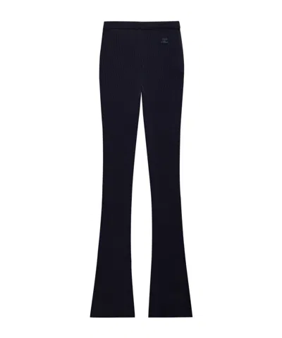 Courrèges Ribbed Flared-leg Trousers In Black