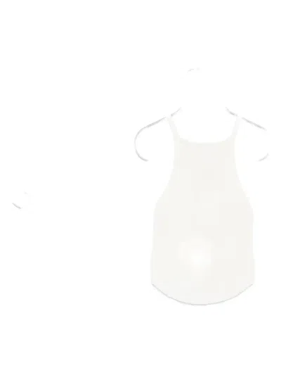 Courrèges Ribbed Halter Tank Top In White