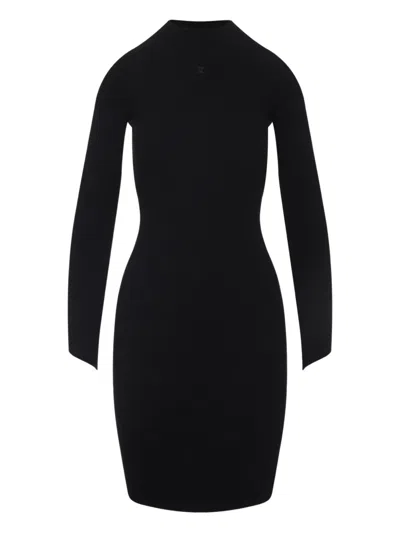 COURRÈGES RIBBED HIGH-NECK DRESS