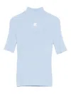 Courrèges Reedition Knit Ss Jumper Clothing In Blue