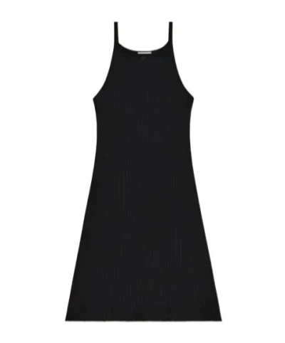Courrèges Ribbed-knit A-line Dress In Black