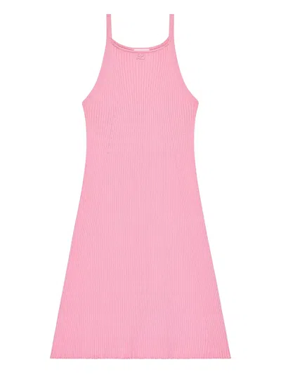 Courrèges Ribbed-knit A-line Mini Dress In Pink