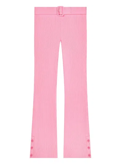 Courrèges Ribbed-knit Belted Trousers In Multi