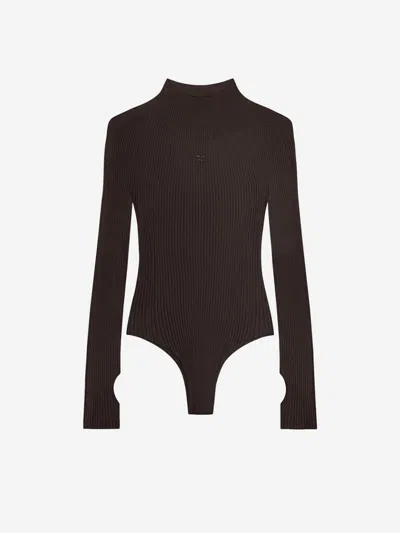 COURRÈGES COURRÈGES RIBBED KNIT BODY TOP