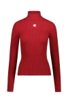 Courrèges Knit High Neck Jumper In Red