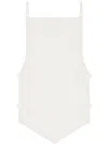Courrèges Logo Embroidered Ribbed-knit Cropped Top In Neutral