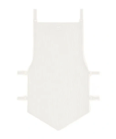 Courrèges Logo Embroidered Ribbed-knit Cropped Top In White