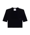 Courrèges Mockneck Rib Knit Cropped Top Women Black In Viscose In Black