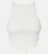 Courrèges Ribbed-knit Cutout Tank Top In White