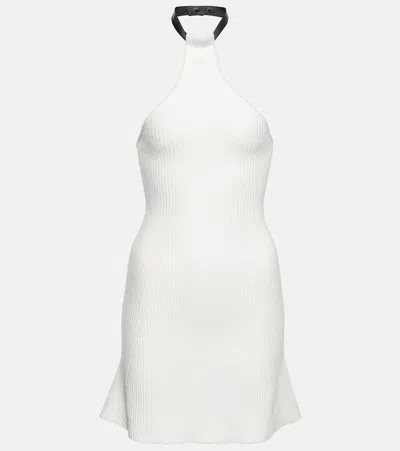 Courrèges Ribbed-knit Halterneck Minidress In White